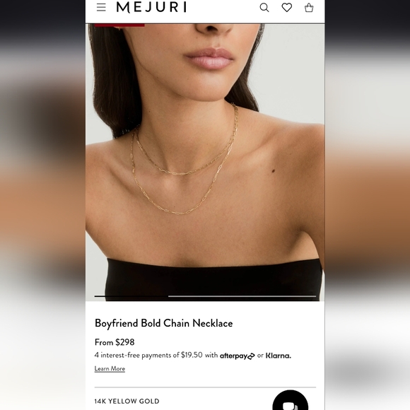 Mejuri boyfriend bold chain necklace New In Box without tag 14k gold